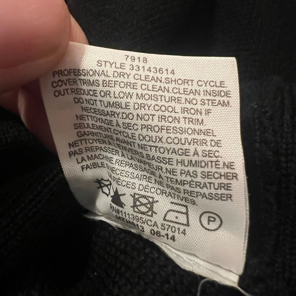 Tory Burch Yessica black 100% merino wool tunic sweater - Picture 10 of 10